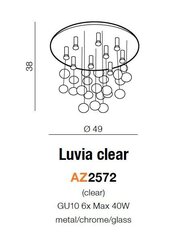 Azzardo потолочный светильник Luvia Chrome цена и информация | Потолочные светильники | pigu.lt