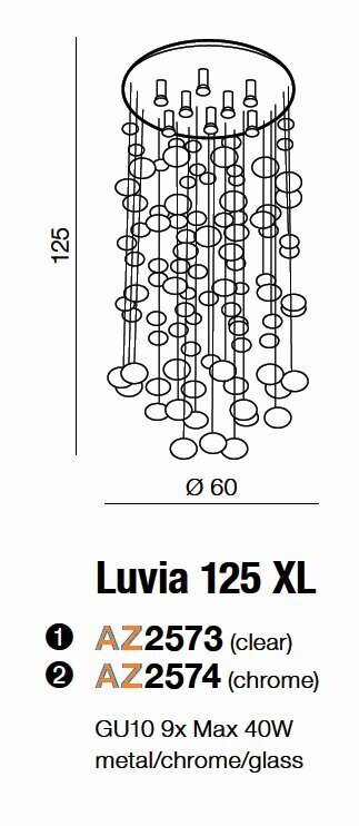 Azzardo pakabinamas šviestuvas Luvia 125 XL kaina ir informacija | Pakabinami šviestuvai | pigu.lt