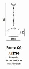 Azzardo pakabinamas šviestuvas Parma Grey kaina ir informacija | Pakabinami šviestuvai | pigu.lt