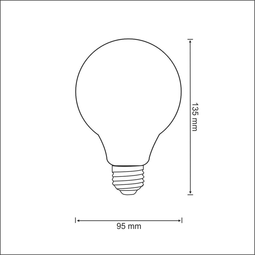 LED lemputė E27 FILAMENT G95 4W HEAT 2200K kaina ir informacija | Elektros lemputės | pigu.lt