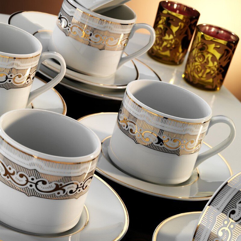 Kavos puodelių komplektas, 12 dalių kaina ir informacija | Taurės, puodeliai, ąsočiai | pigu.lt