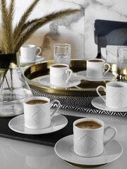 Kutahya Porselen kavos puodelių ir lėkštučių rinkinys, 12 dalių kaina ir informacija | Taurės, puodeliai, ąsočiai | pigu.lt
