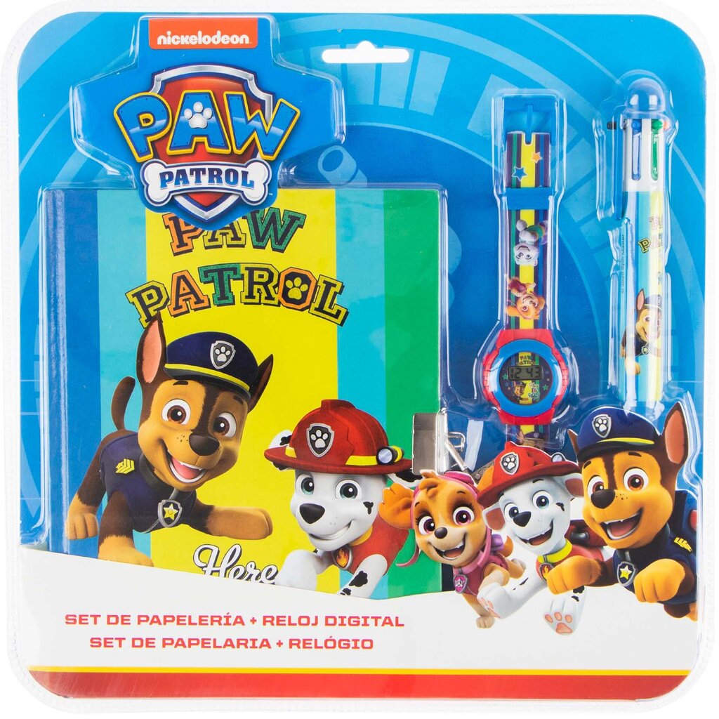 Dienoraštis, laikrodis ir 6 spalvų rašiklis Šunyčiai Patruliai (Paw Patrol) цена и информация | Žaislai berniukams | pigu.lt