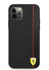 Ferrari FESAXHCP12MBK On Track Stripe Carbon Hard Case, skirtas iPhone 12/12 Pro 6.1, juodas kaina ir informacija | Telefono dėklai | pigu.lt