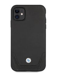 BMW BMHCN61RSWPK Signature Leather Lower Stripe Case, skirtas iPhone 11, juodas kaina ir informacija | Telefono dėklai | pigu.lt