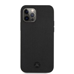 MEHCP12MMBLBK Mercedes Leather Meshed Effect Hard Case for iPhone 12/12 Pro 6.1 Black цена и информация | Чехлы для телефонов | pigu.lt