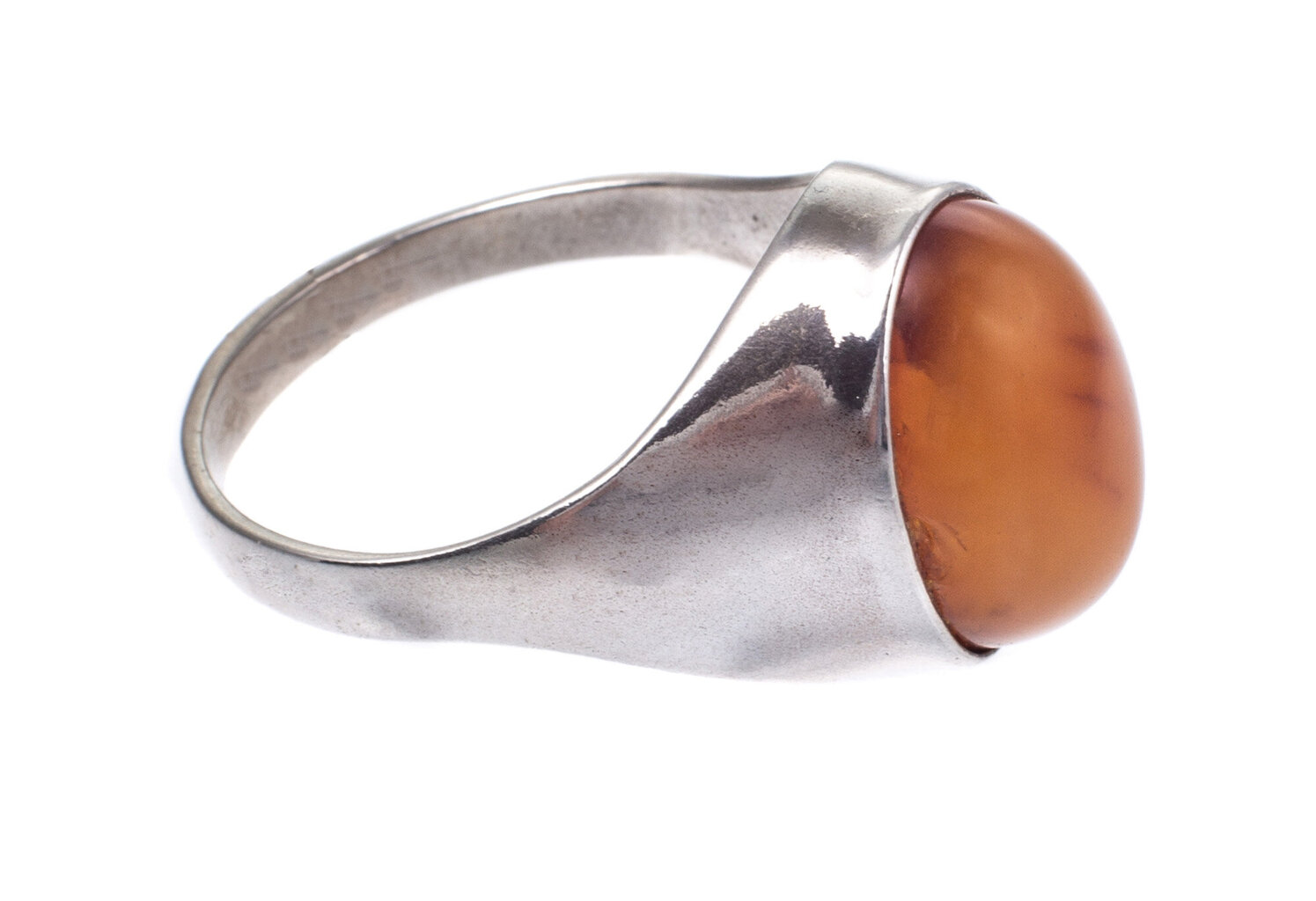 Sidabrinis žiedas su gintaru "Paprastumas" kaina ir informacija | Žiedai | pigu.lt