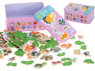 Puzzle w puszce zwierzątka 24 puzzle цена и информация | Игрушки для малышей | pigu.lt