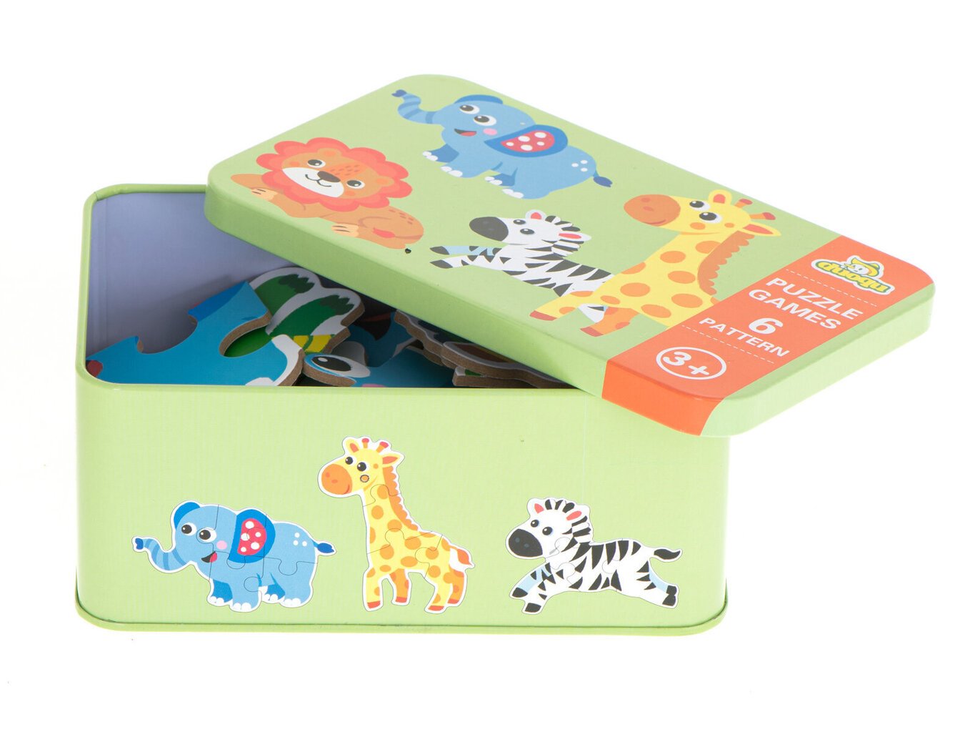 Dėlionė metalinėje dėžutėje, safari 25vnt kaina ir informacija | Žaislai kūdikiams | pigu.lt