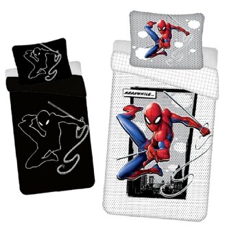 Детский светящийся в темноте комплект постельного белья Spiderman 140x200 см, 2 части цена и информация | Детское постельное бельё | pigu.lt