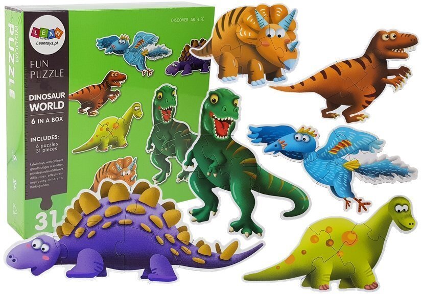 Dėlionė Dinozaurų pasaulis 6 gyvūnai 31 d. kaina ir informacija | Dėlionės (puzzle) | pigu.lt