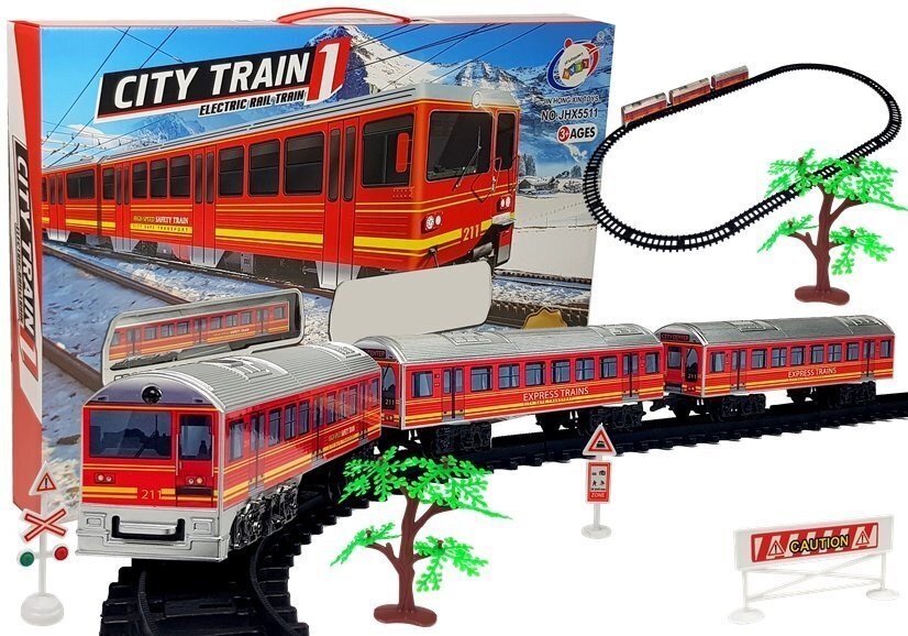 Žaislinis traukinys su bėgiais City Train 28 elementai kaina ir informacija | Žaislai berniukams | pigu.lt