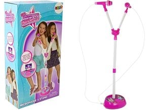 Du mikrofonai su stovu My Music World MP3 rožinis kaina ir informacija | Lavinamieji žaislai | pigu.lt