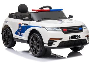 Vaikiškas vienvietis policijos elektromobilis BLT-201 baltas kaina ir informacija | Elektromobiliai vaikams | pigu.lt