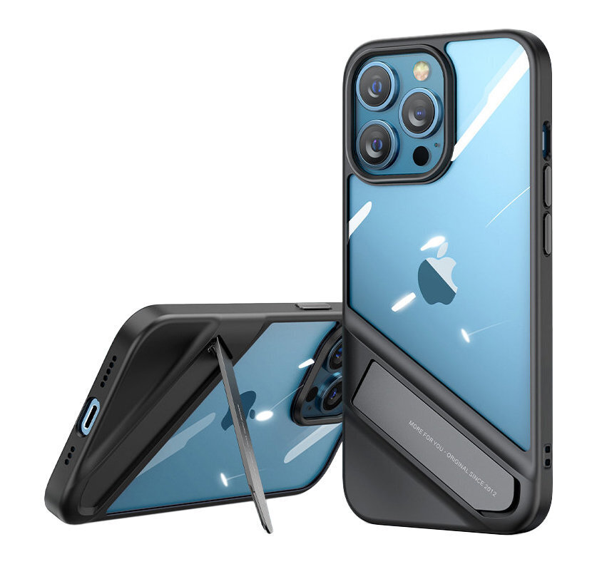 Ugreen Fusion Kickstand Case Hard Cover with Gel Frame and Stand, skirtas iPhone 13 Pro, juodas цена и информация | Telefono dėklai | pigu.lt