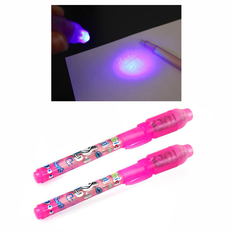 Nematomo rašalo rašiklis su UV lempute kaina ir informacija | Rašymo priemonės | pigu.lt