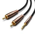 RCA-кабель (Cinch) UGREEN AV170 2x, jack 3,5 мм, 3 м (черный)