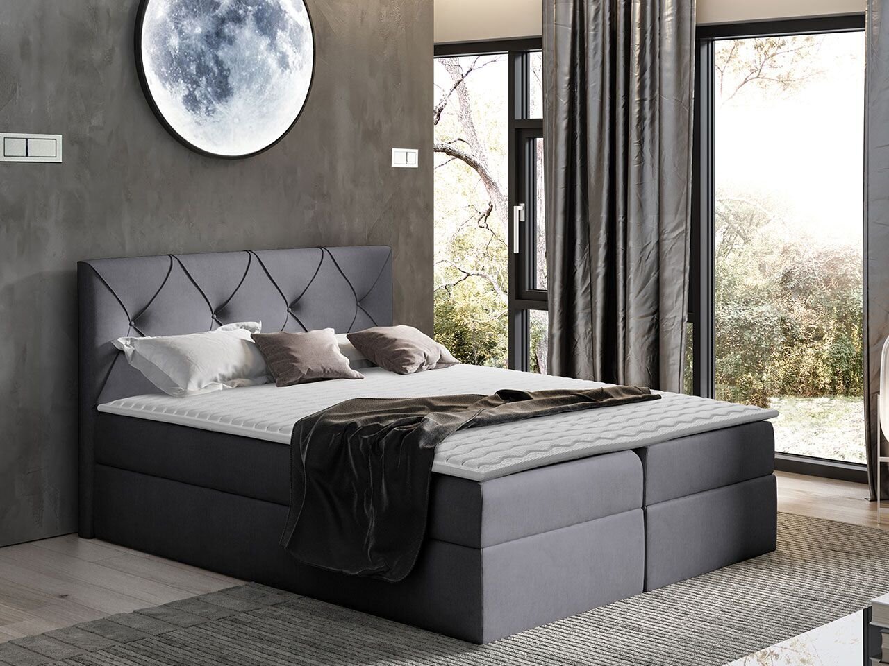 Kontinentinė lova Crystal 140x200cm kaina ir informacija | Lovos | pigu.lt