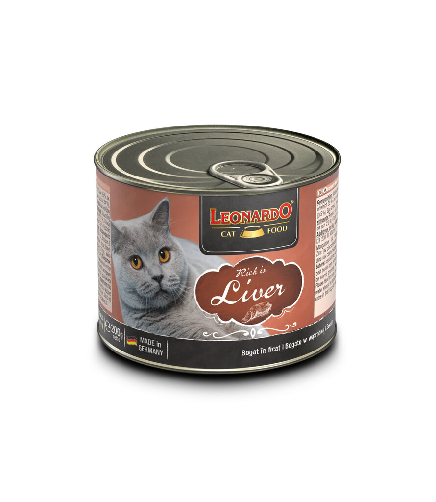Leonardo Liver konservai katėms su kepenimis 200 g × 6 vnt kaina ir informacija | Konservai katėms | pigu.lt