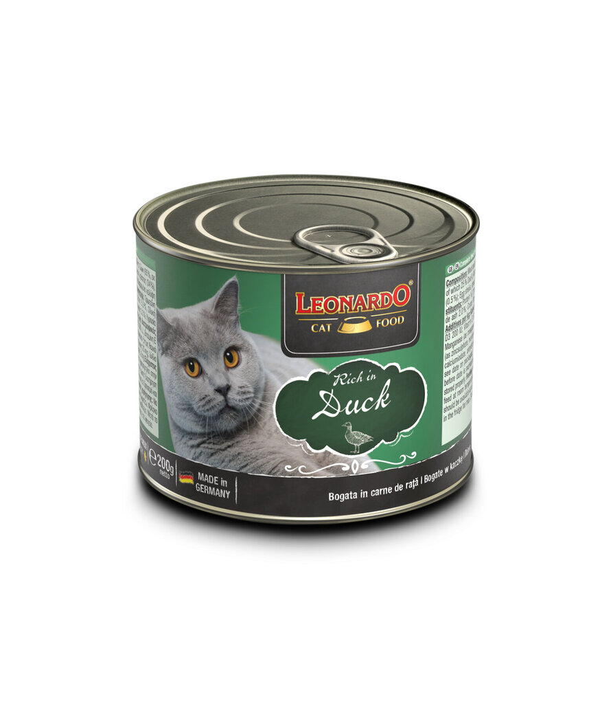 Leonardo Duck konservai katėms su antis 200 g × 6 vnt цена и информация | Konservai katėms | pigu.lt