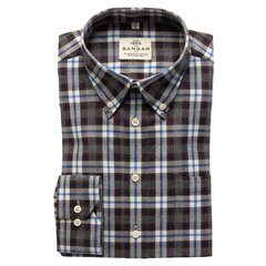 Vyriški marškiniai 19S053, rudi kaina ir informacija | Vyriški marškiniai | pigu.lt
