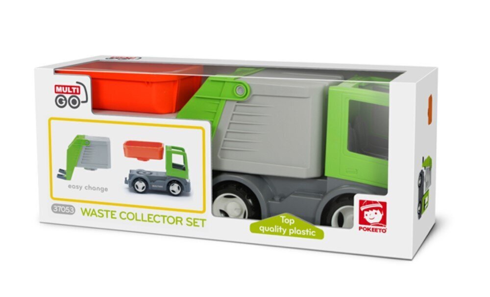 Šiukšliavežis + šiukšliadėžė - miesto serija MultiGo City Waste Collector SET 1+2 kaina ir informacija | Žaislai berniukams | pigu.lt