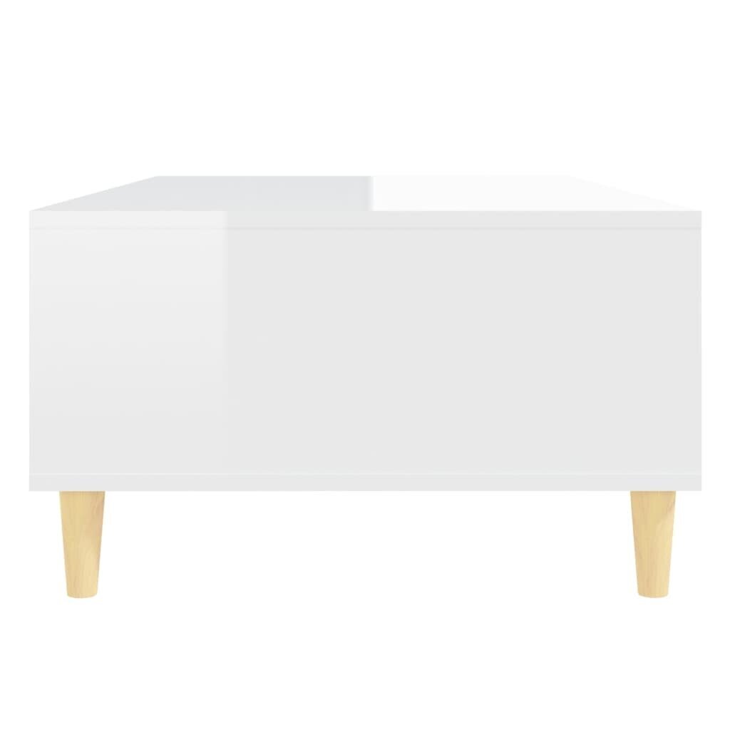 Kavos staliukas, baltas, 103.5x60x35 cm, blizgus kaina ir informacija | Kavos staliukai | pigu.lt