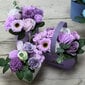 Muilo gėlių puokštė mažame krepšelyje, violetinė цена и информация | Muilai | pigu.lt