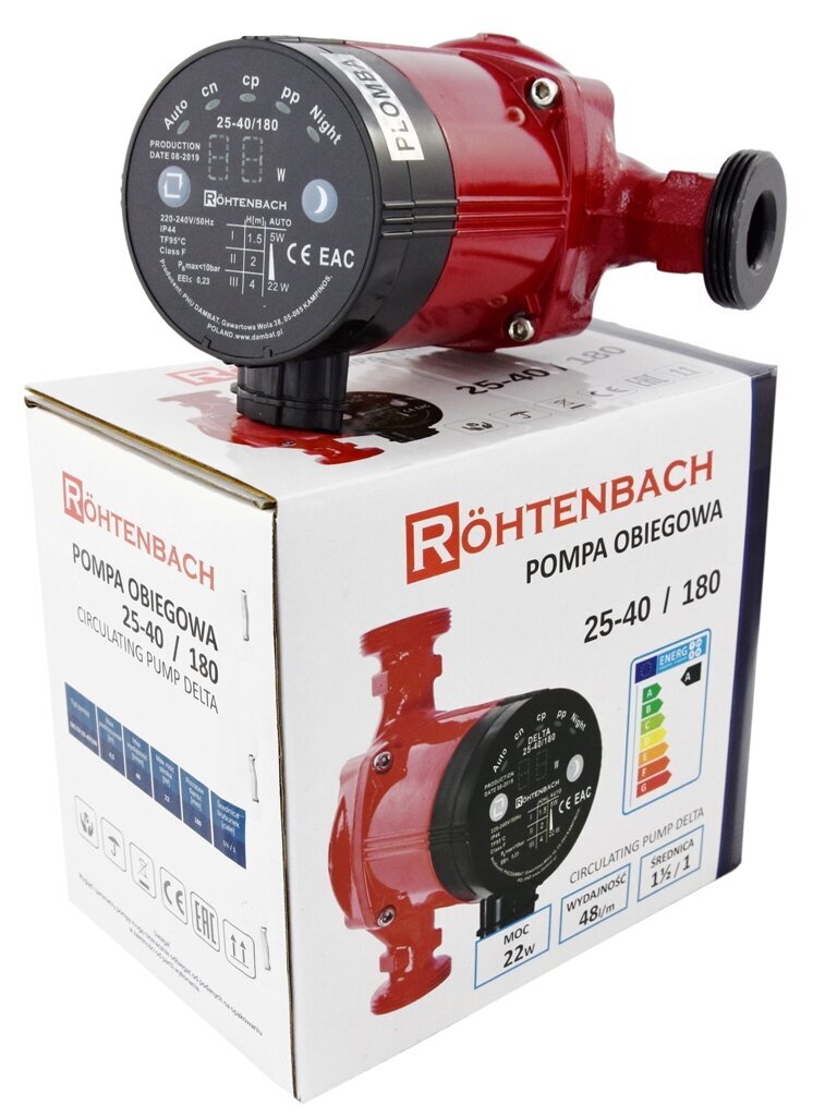 Siurblys cirkuliacinis elektroninis IBO Rohtenbach 25-40/180 kaina ir informacija | Švaraus vandens siurbliai | pigu.lt
