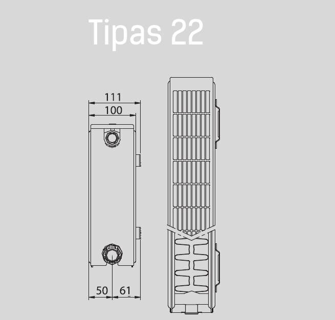 Henrad radiatorius Renorad K4 22K 550x800, renovacinis цена и информация | Radiatoriai, konvektoriai | pigu.lt