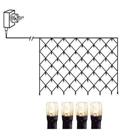 „MicroLED“ šviesos tinklas, 2X1m, 160 baltų LED žibintų, maitinimo šaltinis, vidaus / lauko, IP44 kaina ir informacija | Girliandos | pigu.lt