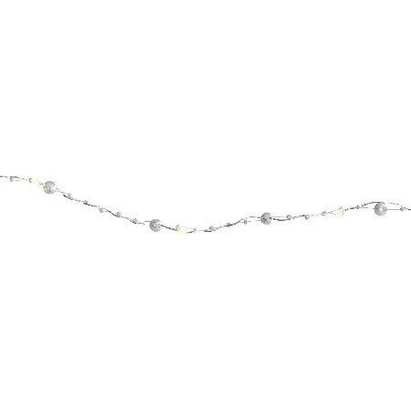 Lengva grandinėlė su perlais, 20 LED žibintų, ilgis 190cm, laikmatis 6hON / 18h OFF, maitinamas baterijomis цена и информация | Girliandos | pigu.lt