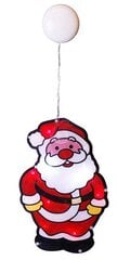 Langų dekoravimas Kalėdų Senelis 8 LED, 17,5x26,5 cm, maitinamas baterijomis, IP20 цена и информация | Рождественские украшения | pigu.lt