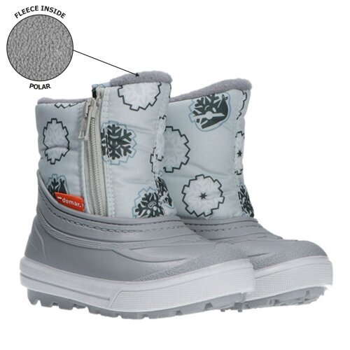 Demar vaikiški žieminiai batai WINTER LIGHT, pilkais raštais kaina ir informacija | Žieminiai batai vaikams | pigu.lt