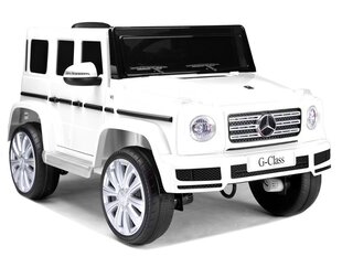 Vaikiškas vienvietis elektromobilis Mercedes G500 baltas kaina ir informacija | Elektromobiliai vaikams | pigu.lt