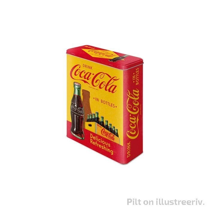 Metalinė skardinė / XL / 3D Coca-Cola in bottles kaina ir informacija | Maisto saugojimo  indai | pigu.lt
