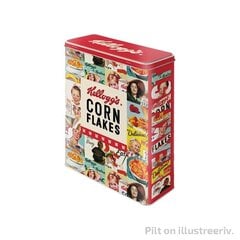 Металлическая банка/XL/3D Kellogg's Corn Flakes Collage цена и информация | Посуда для хранения еды | pigu.lt