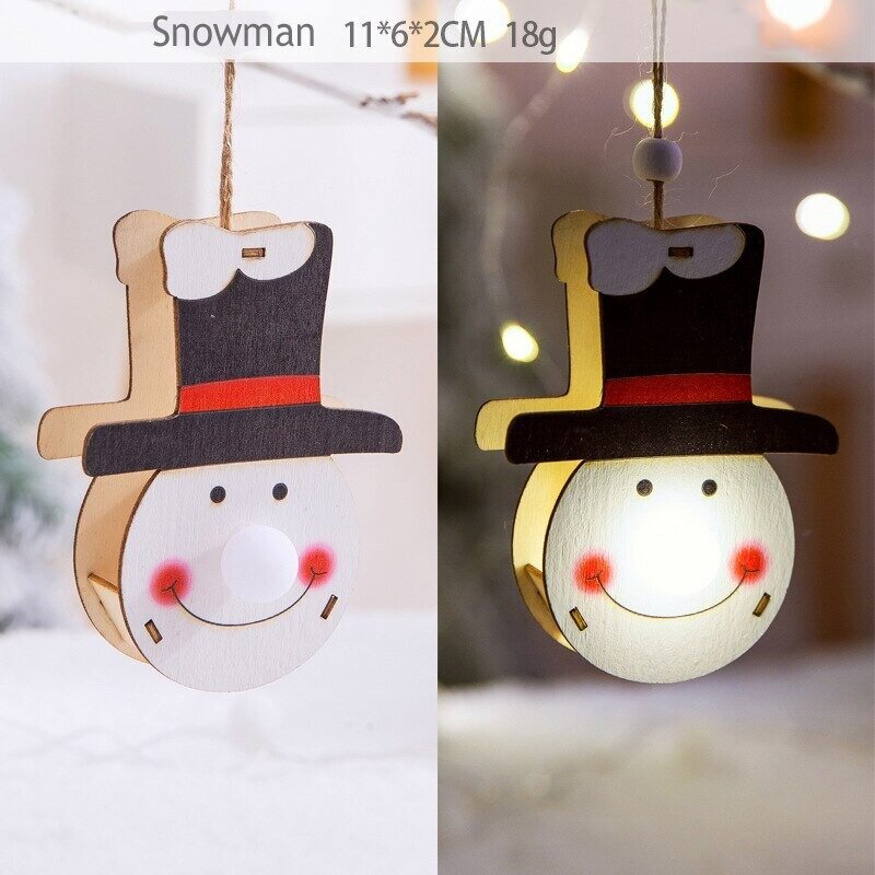 Kalėdų eglutės žaislas su LED lempute Snowman kaina ir informacija | Kalėdinės dekoracijos | pigu.lt