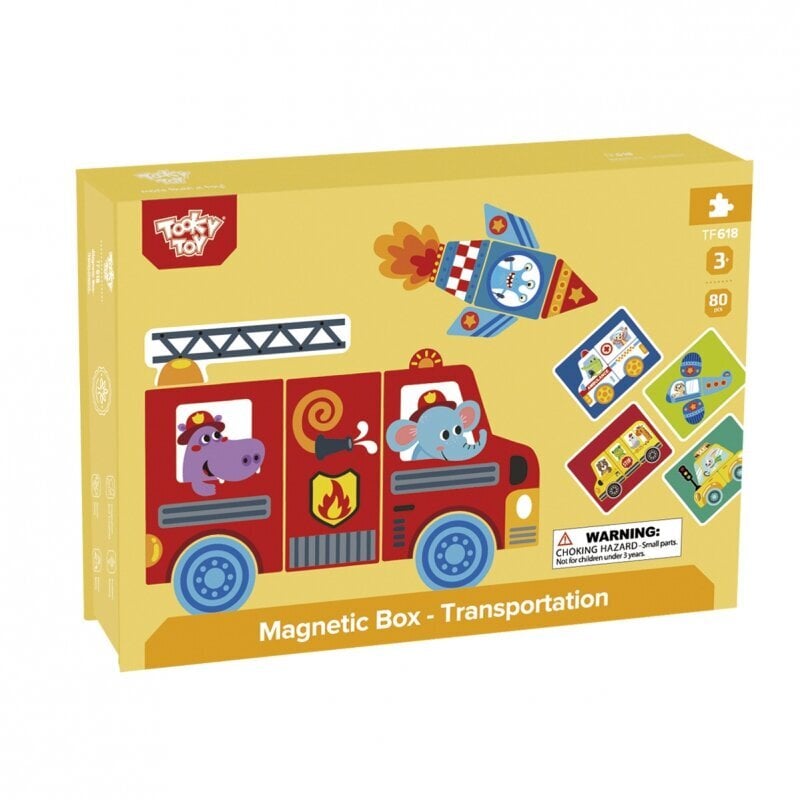 Magnetinė dėlionė "Transportas", 80 vnt. kaina ir informacija | Dėlionės (puzzle) | pigu.lt