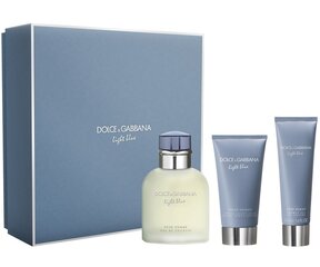 Комплект Dolce & Gabbana Light Blue: edt 125 ml + гель для душа 50 ml + бальзам после бритья 75 ml цена и информация | Мужские духи | pigu.lt