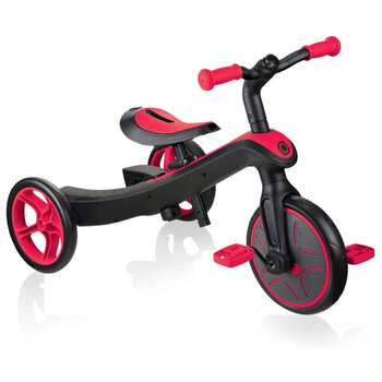 Balansinis dviratukas Globber 2in1 Explorer Trike, raudonas kaina ir informacija | Balansiniai dviratukai | pigu.lt