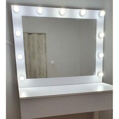 Зеркало для макияжа WHITE III 100x80 цена и информация | Зеркала | pigu.lt