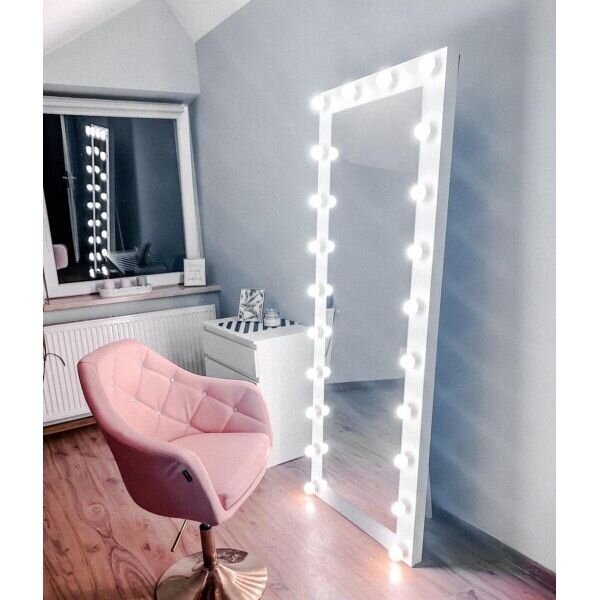 Pastatomas veidrodis makiažui WHITE 80x180 цена и информация | Veidrodžiai | pigu.lt