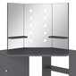 Kampinis kosmetinis staliukas su LED, 111x54x141,5 cm kaina ir informacija | Kosmetiniai staliukai | pigu.lt