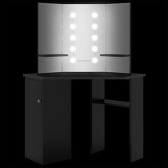 Kampinis kosmetinis staliukas su LED, 111x54x141,5 cm цена и информация | Туалетные столики | pigu.lt