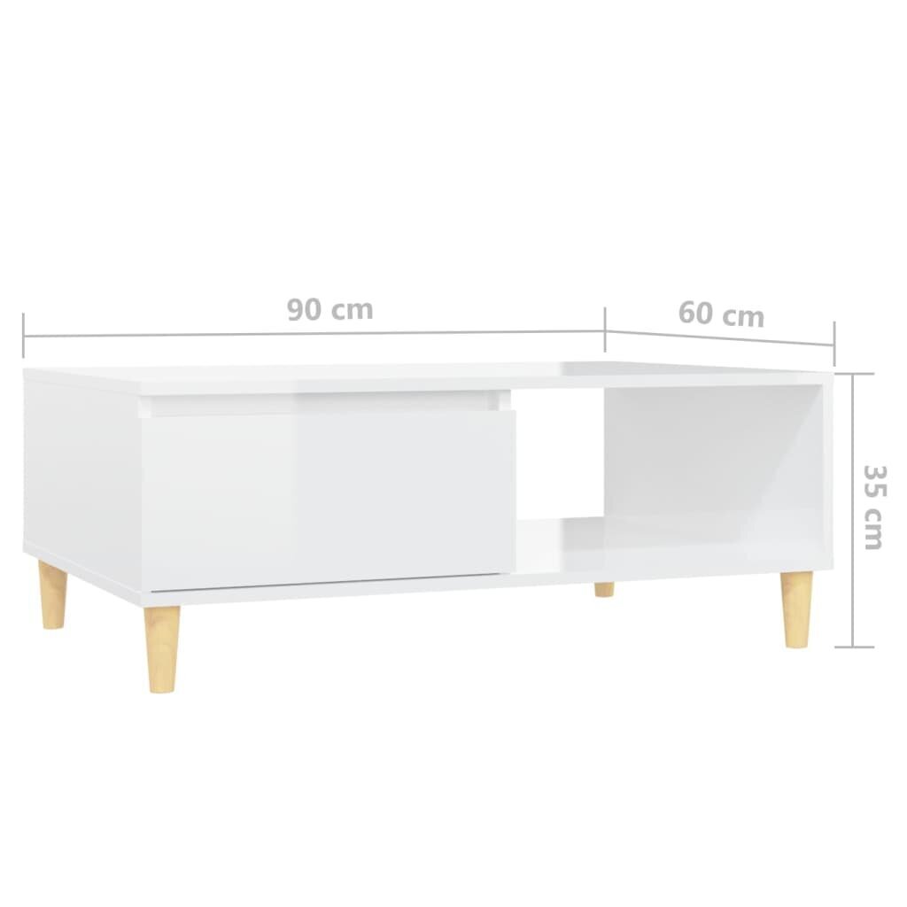 Kavos staliukas, baltas, 90 x 60 x 35 cm kaina ir informacija | Kavos staliukai | pigu.lt
