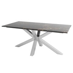 Valgomojo stalas DKD Home Decor Marmurą Plienas (180 x 90 x 76 cm) kaina ir informacija | Virtuvės ir valgomojo stalai, staliukai | pigu.lt