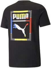 Puma Футболки Graphic Tee Box Logo Черный 532666 01/S цена и информация | Мужская спортивная одежда | pigu.lt