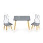 Vaikiškas stalo ir kėdžių komplektas Ecotoys, pilkas kaina ir informacija | Vaikiškos kėdutės ir staliukai | pigu.lt