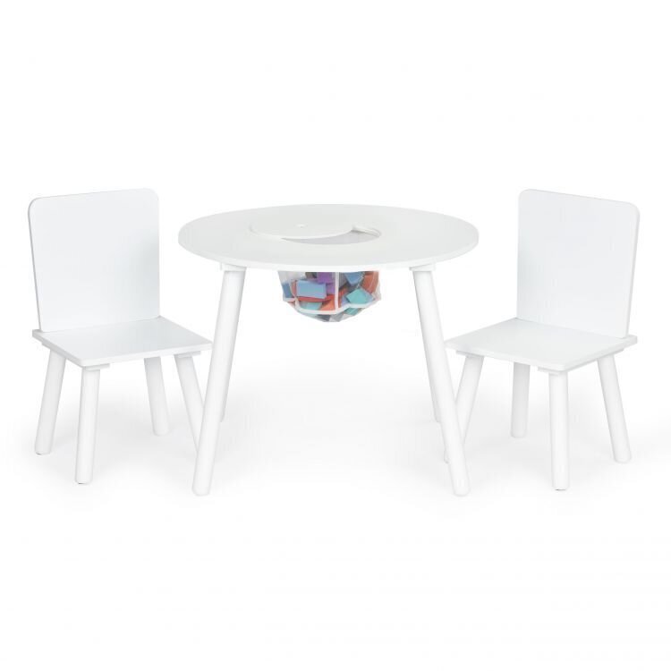 Vaikiškas stalo ir kėdžių komplektas Ecotoys, baltas kaina ir informacija | Vaikiškos kėdutės ir staliukai | pigu.lt